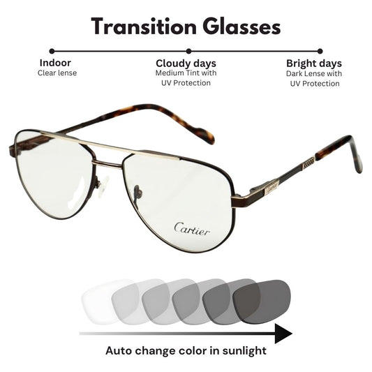 Polige – LuxeFade Transition Aviators – Tortoise Gold