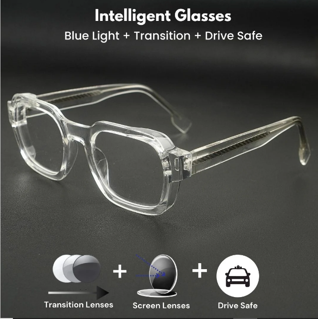 Transition + Screen Glasses - with Free pouch, shiner, cleaning cloth