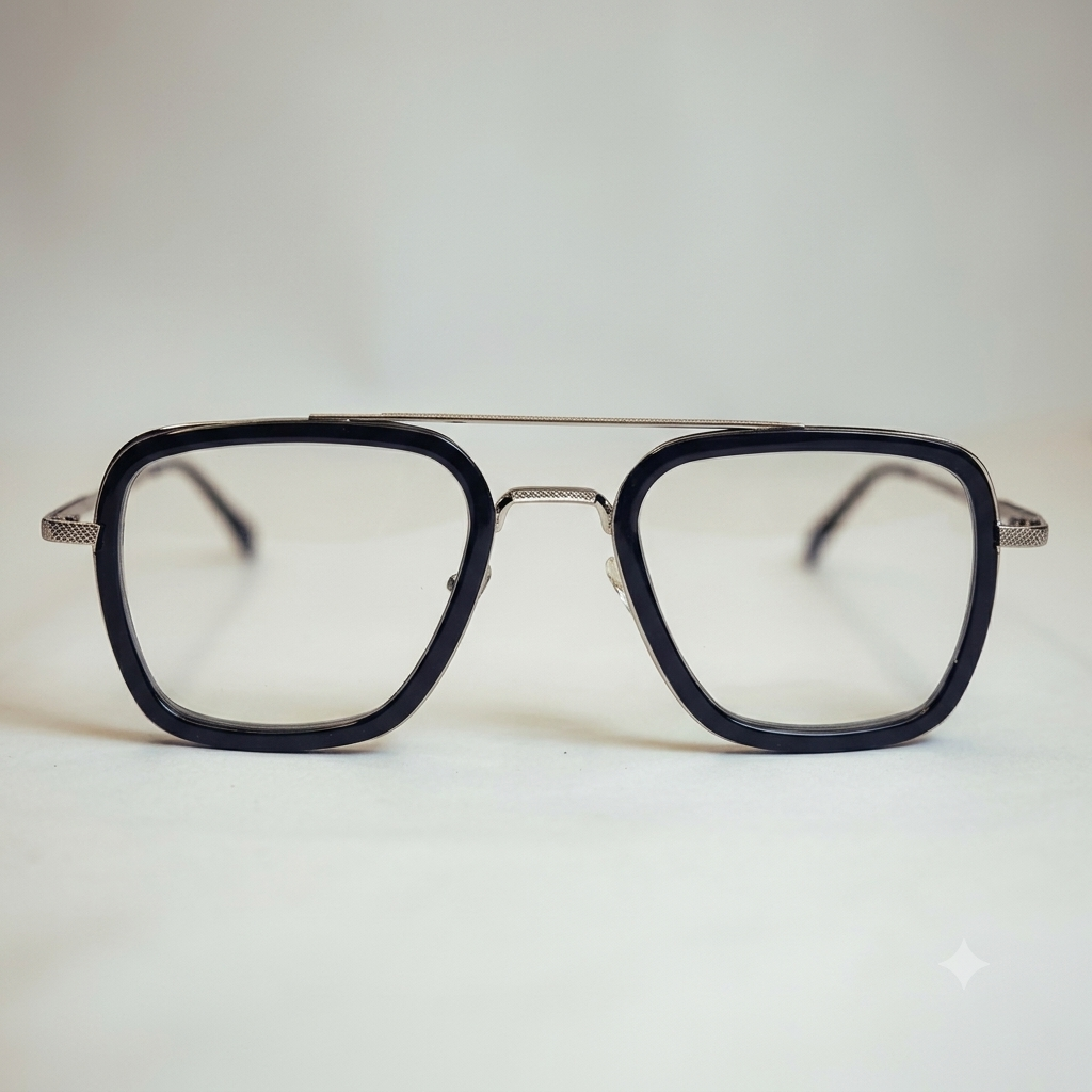 Western Trendy 5 in 1 Glasses - Black silver - Transition + Screen - With Free Gifts