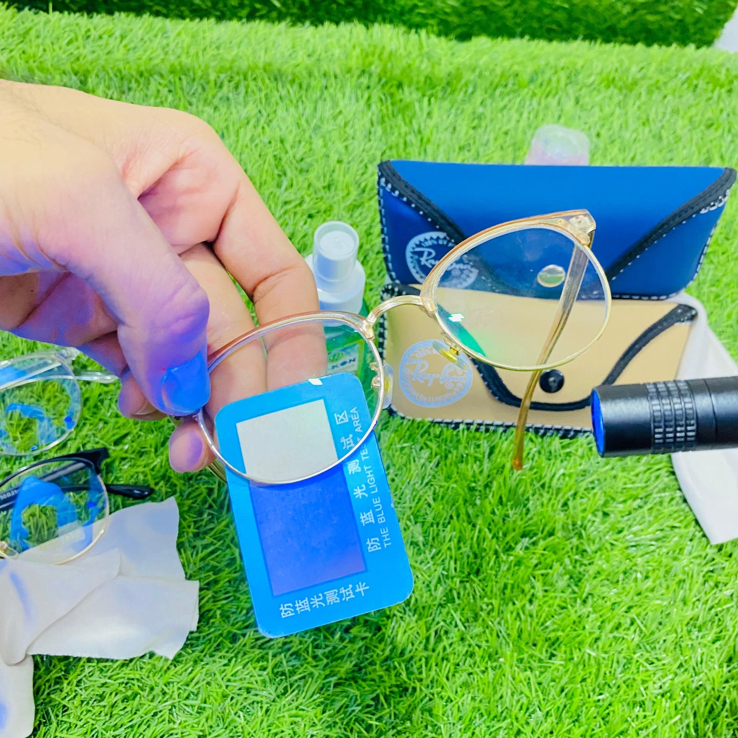 Silver - Smart Blue Light Protection Glasses with Free pouch, shiner, cleaning cloth