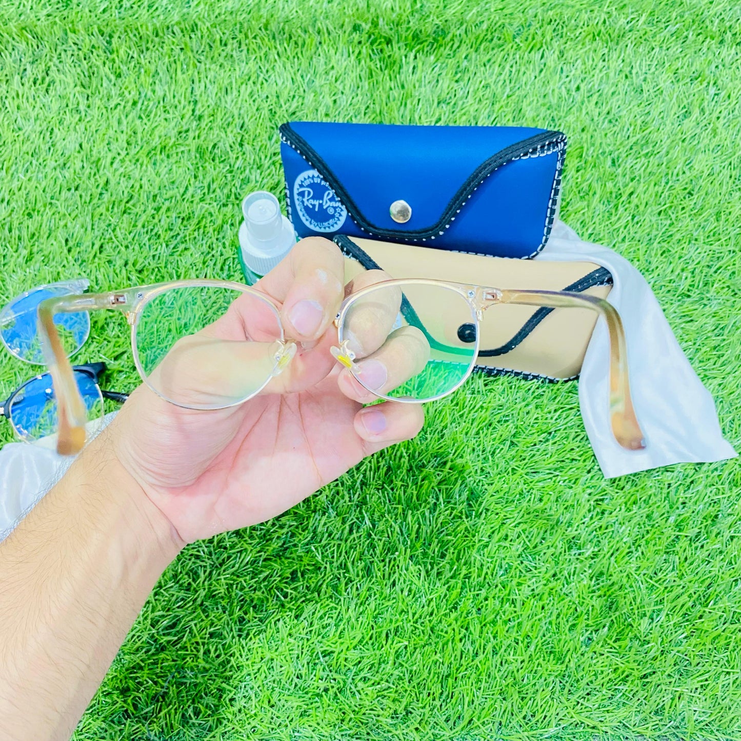Silver - Smart Blue Light Protection Glasses with Free pouch, shiner, cleaning cloth